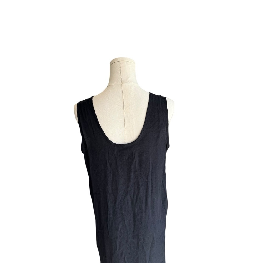 FLAX - Black Sleeveless Midi Dress Small Rayon Minimalist Sz S - Picture 4 of 6